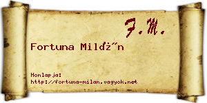 Fortuna Milán névjegykártya