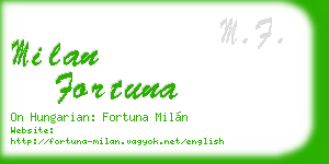 milan fortuna business card
