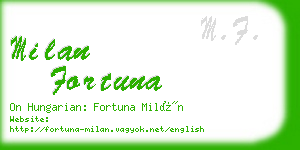 milan fortuna business card